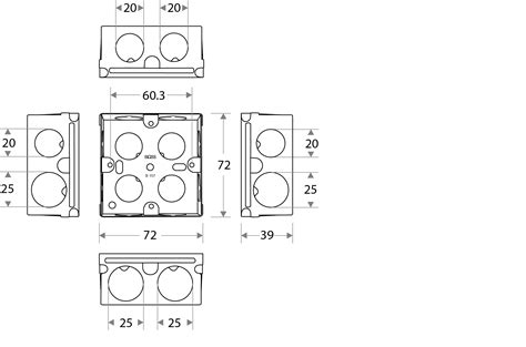 standard gang box size